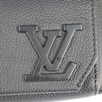 Louis Vuitton Take Off Suring Body Bag M57081 Grain Leather Noir Black LV Logo