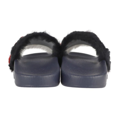Unused Exhibit Gucci Horsebit Sandals 526176 #30 Faux Fur Rubber Navy Black Red