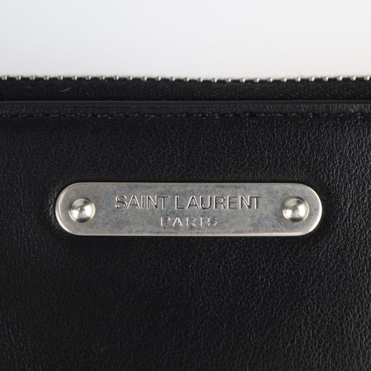 Saint Laurent Paris IPAD Militar Second Bag 522604 Leather Black Silver