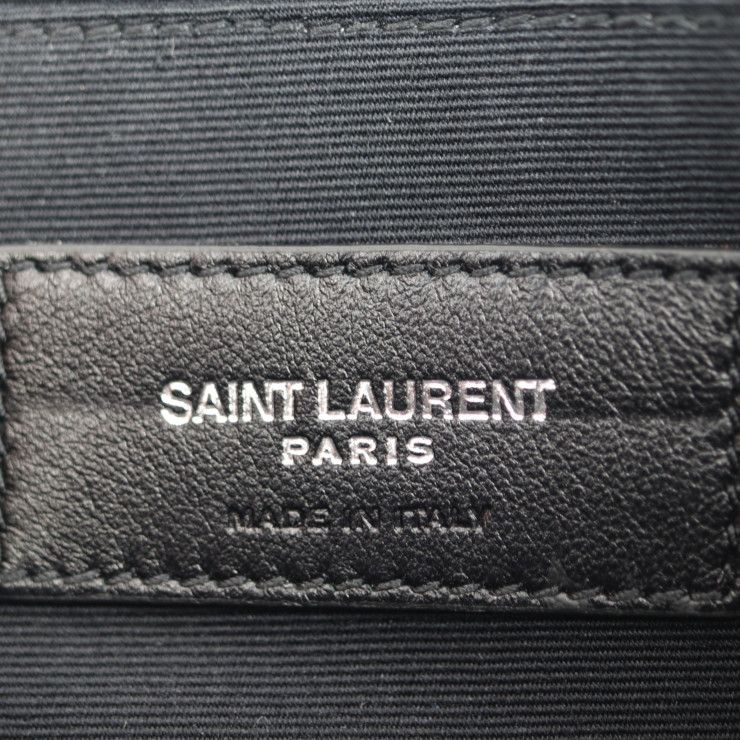Saint Laurent Paris IPAD Militar Second Bag 522604 Leather Black Silver