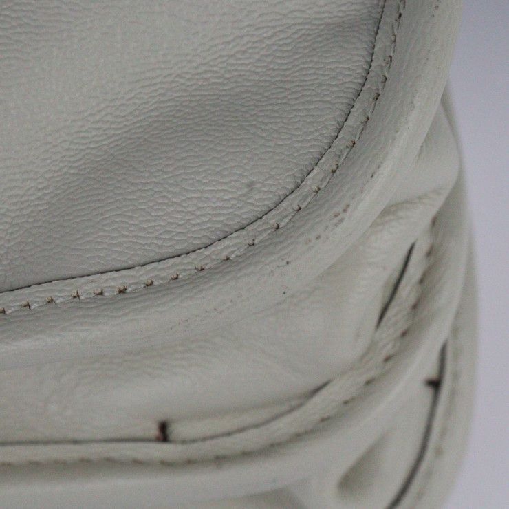 Gucci Horsebit 1955 Medium Tote Handbag 621144 Leather Ivoryish Gold Hardware