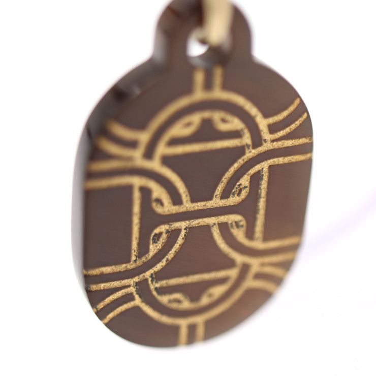 Hermes Chaine D'ancre PM Earrings - Metal Buffalo Horn Gold Brown Earrings