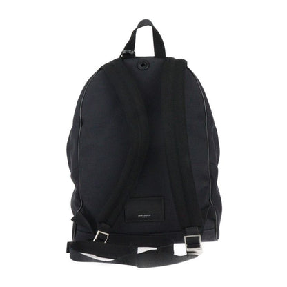 Saint Laurent Paris Backpack Daypack 465448 Canvas Leather Black Silver