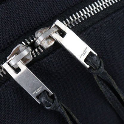 Saint Laurent Paris Backpack Daypack 465448 Canvas Leather Black Silver