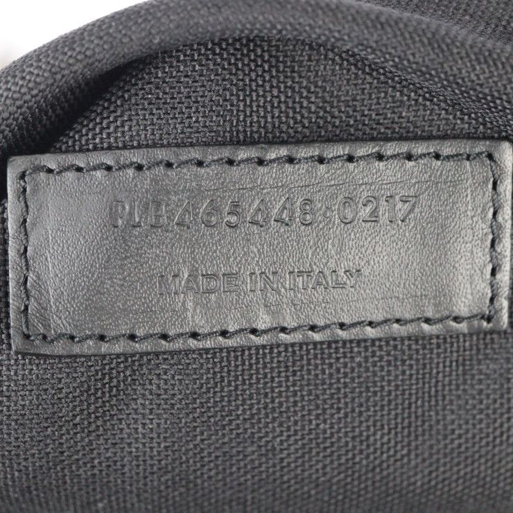 Saint Laurent Paris Backpack Daypack 465448 Canvas Leather Black Silver