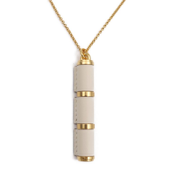 Hermes Charnires GM Necklace 011084cc Vorsluft Metal Machete White Gold Pendant