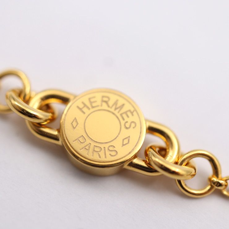 Hermes Charnires GM Necklace 011084cc Vorsluft Metal Machete White Gold Pendant