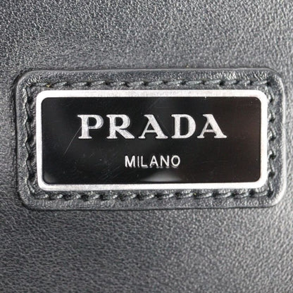 Prada Document Case Second Bag 2vn003 Leather Black Blue Silver Hardware
