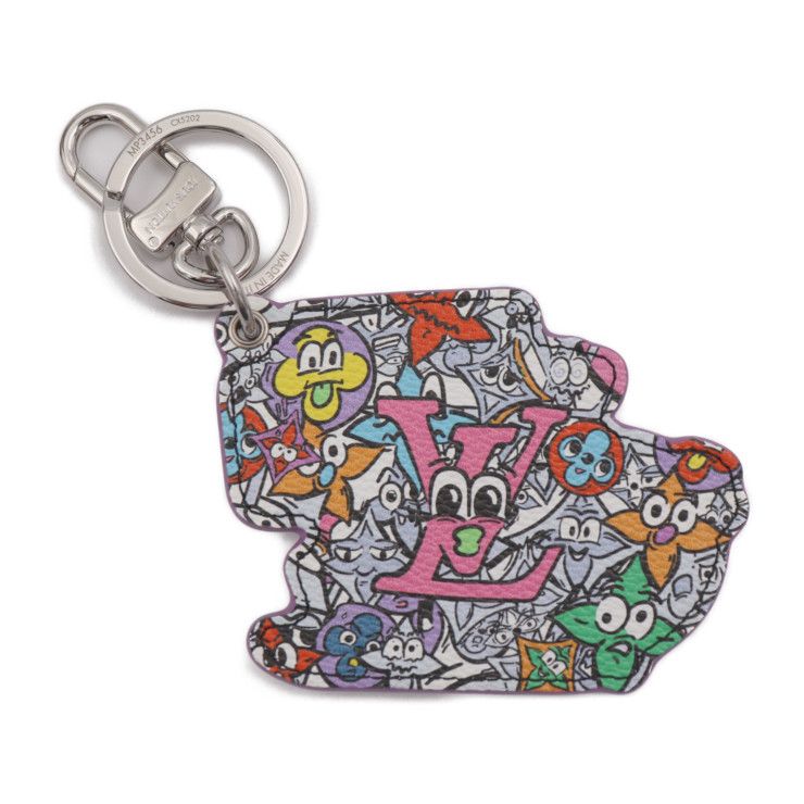 Louis Vuitton Monogram Commix Key Holder Mp3456 Leather White Multicolor Silver