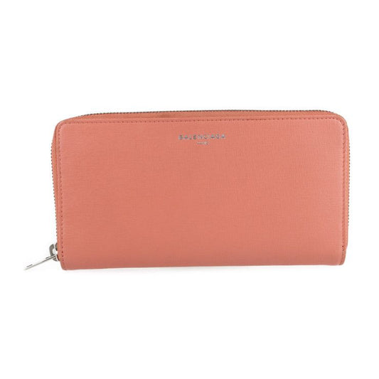 Balenciaga Essential Long Wallet 519641 Leather Salmon Pink Tone Silver
