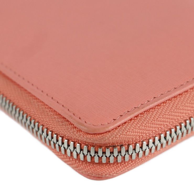 Balenciaga Essential Long Wallet 519641 Leather Salmon Pink Tone Silver