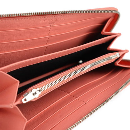 Balenciaga Essential Long Wallet 519641 Leather Salmon Pink Tone Silver