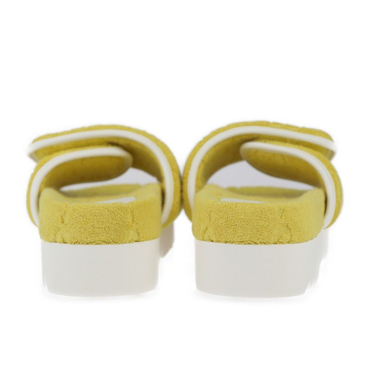 Gucci Platform Sandals 702412 Cotton Leather Rubber Yellow Adidas Collaboration