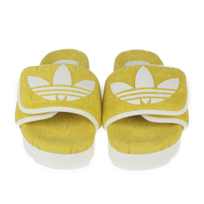 Gucci Platform Sandals 702412 Cotton Leather Rubber Yellow Adidas Collaboration