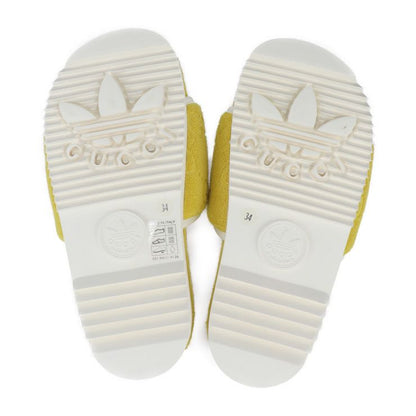 Gucci Platform Sandals 702412 Cotton Leather Rubber Yellow Adidas Collaboration