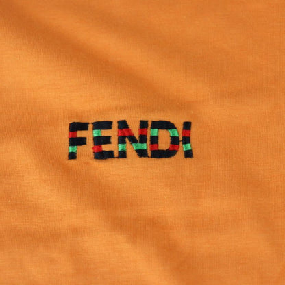 Fendi Short Sleeve T-shirt - 100% Cotton Orange Maglia Cut And Sewn Vintage Logo