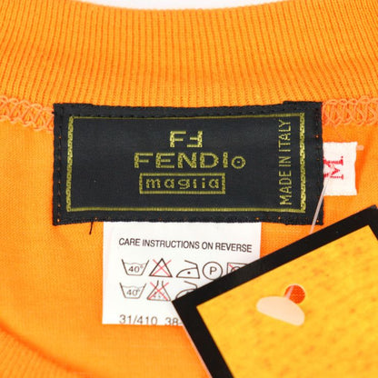 Fendi Short Sleeve T-shirt - 100% Cotton Orange Maglia Cut And Sewn Vintage Logo