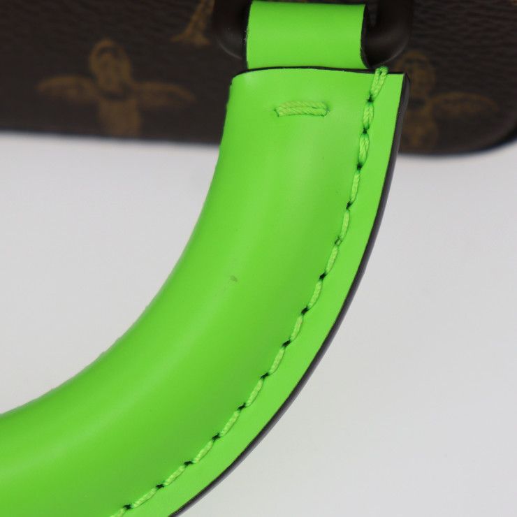 Louis Vuitton Vertical Box Trunk Handbag M59664 PVC Leather Brown Green Gold