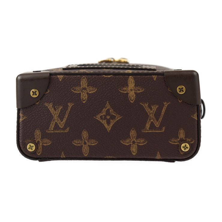 Louis Vuitton Vertical Box Trunk Handbag M59664 PVC Leather Brown Green Gold