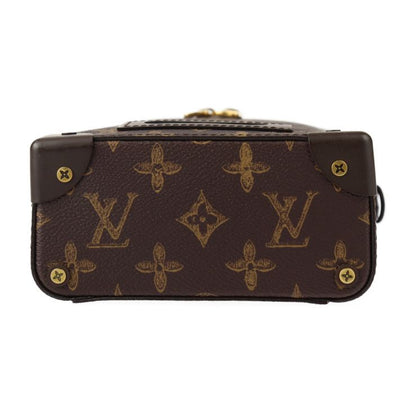 Louis Vuitton Vertical Box Trunk Handbag M59664 PVC Leather Brown Green Gold