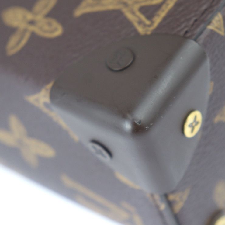 Louis Vuitton Vertical Box Trunk Handbag M59664 PVC Leather Brown Green Gold