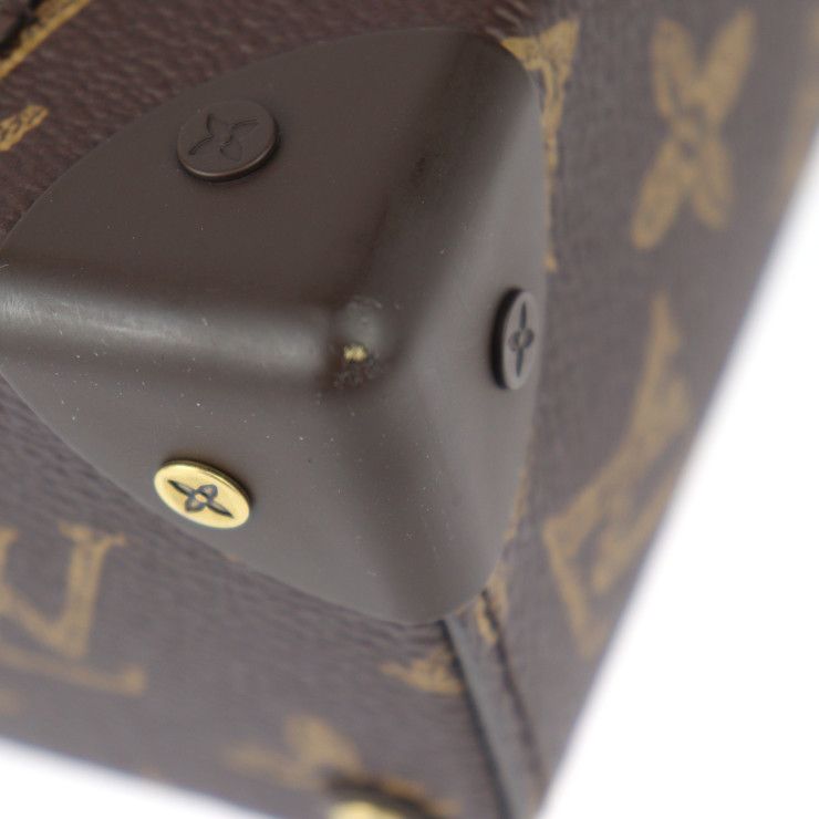 Louis Vuitton Vertical Box Trunk Handbag M59664 PVC Leather Brown Green Gold
