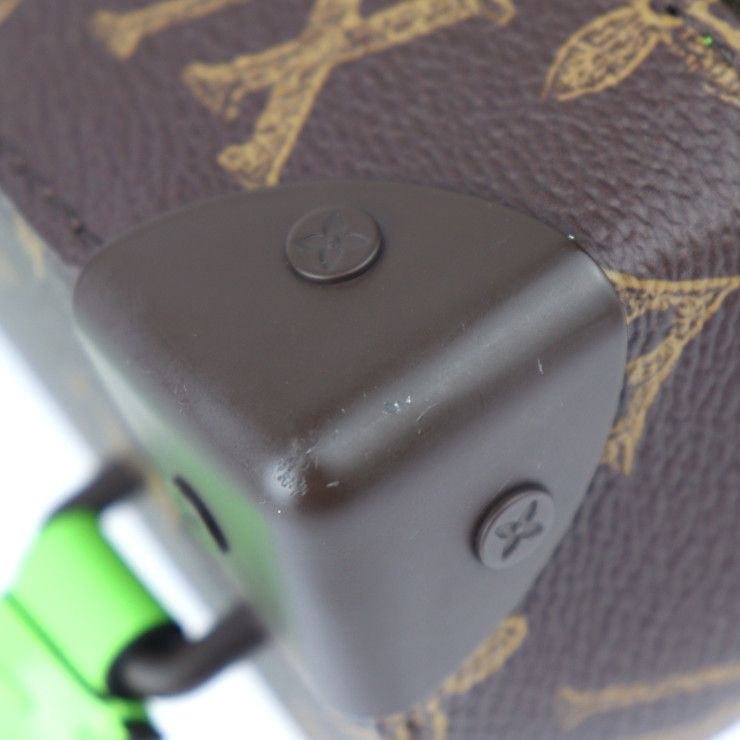 Louis Vuitton Vertical Box Trunk Handbag M59664 PVC Leather Brown Green Gold