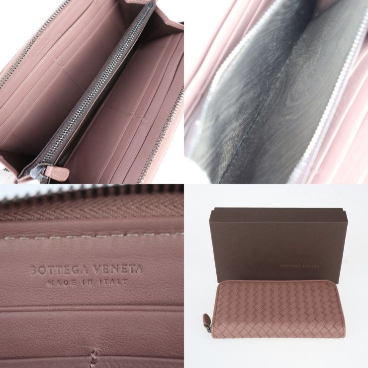 Bottega Veneta Bottega Veneta Zip Around Wallet Long Wallet 114076 Leather Dark