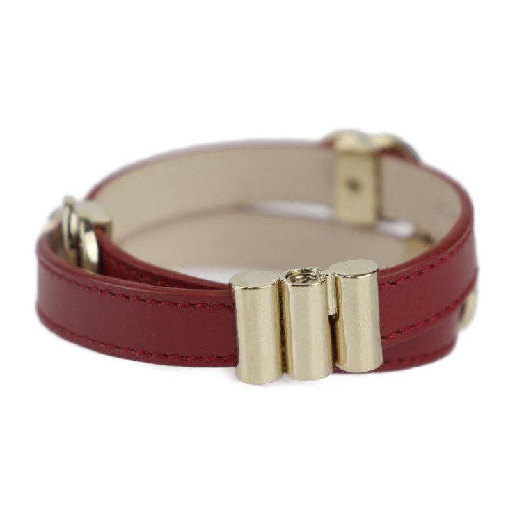 Bvlgari Bulgari Doppio Tondo Double Coiled Bracelet 285116 Leather Bordeaux