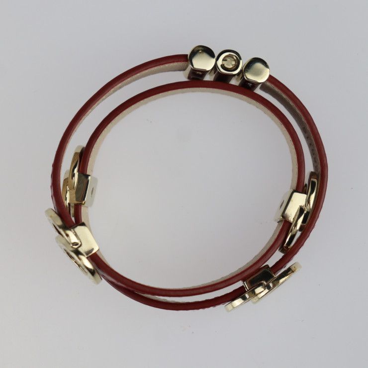 Bvlgari Bulgari Doppio Tondo Double Coiled Bracelet 285116 Leather Bordeaux