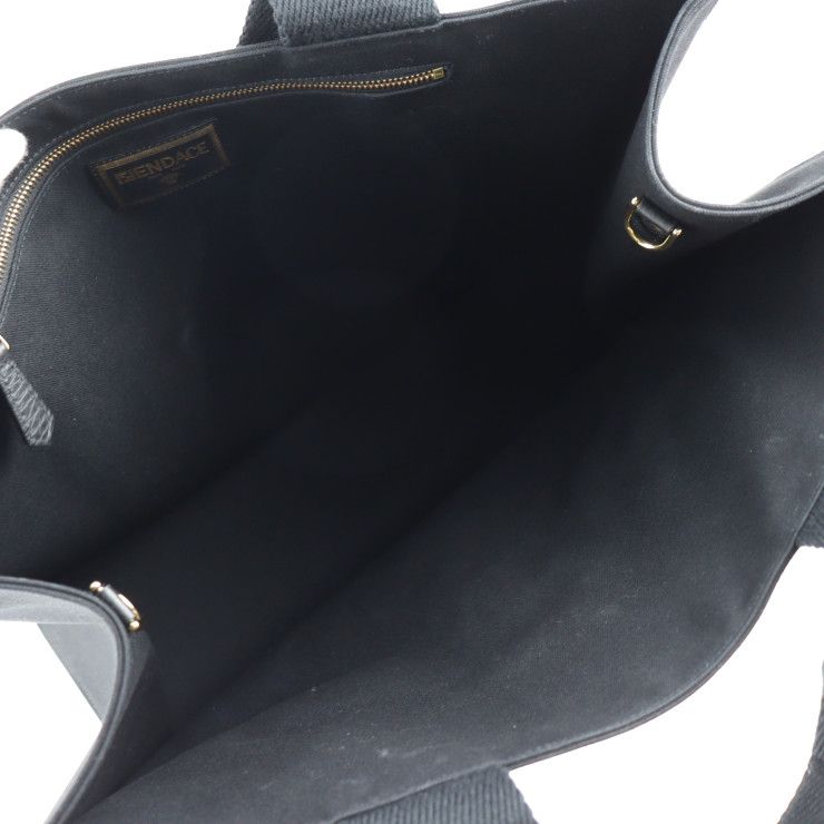 Fendi Tote Bag 7va558 Canvas Black Gold Fendace Versace Collaboration 2WAY