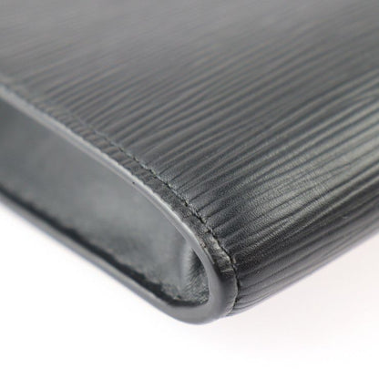 Louis Vuitton Pochette Jules GM Clutch Bag M68198 Leather Black Yellow Silver