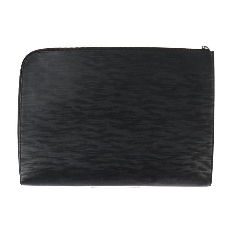 Louis Vuitton Pochette Jules GM Clutch Bag M68198 Leather Black Yellow Silver
