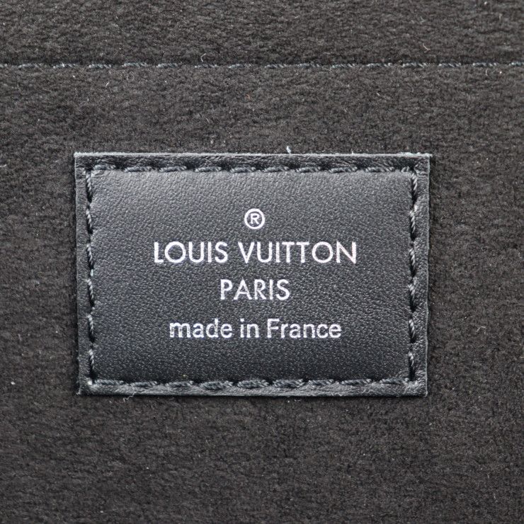 Louis Vuitton Pochette Jules GM Clutch Bag M68198 Leather Black Yellow Silver