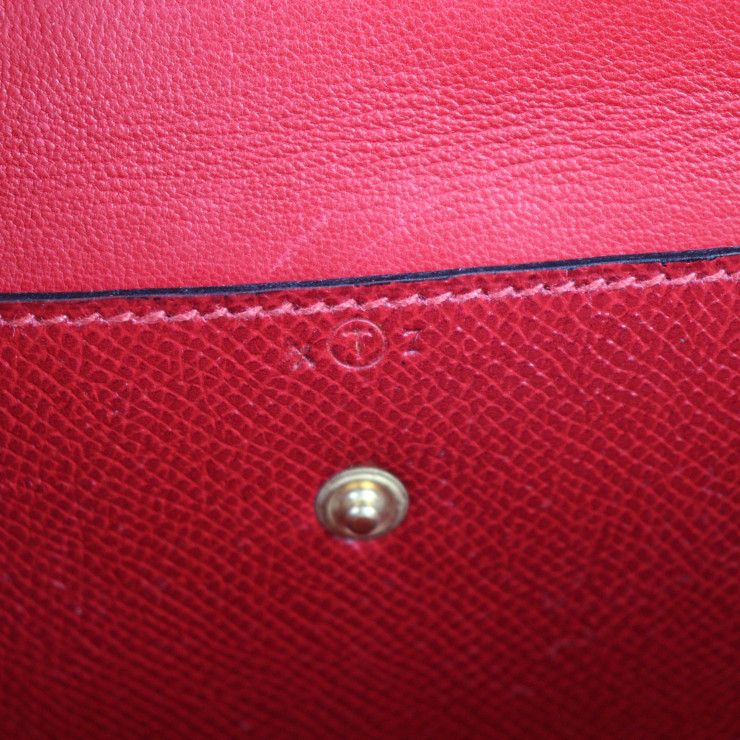 Hermes Clutch Bag Courchevel Red Fako Second Bag Stamped 0T Rare