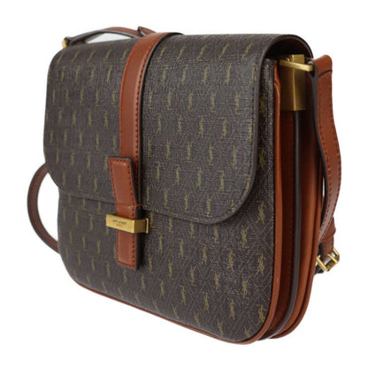 Saint Laurent Satchel Monogram Shoulder Bag 568604 PVC Leather Brownish Gold