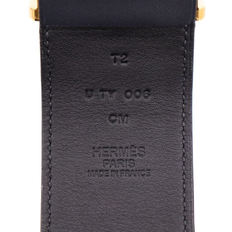 Hermes Elan Bracelet H010694ccaa Vorsift Black U Engraved Gold Hardware