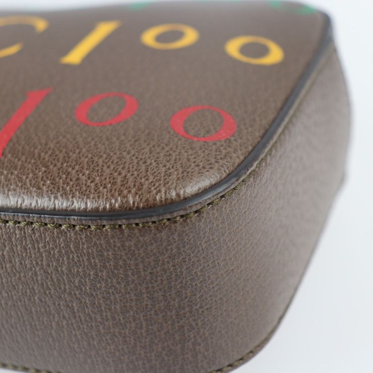 Gucci Belt Bag Waist Bag 602695 Calf Leather Brown Multicolor Gold Hardware