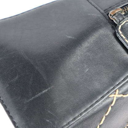 Chanel Handbag A14692 Leather Black Wild Stitch Coco Mark Mini Boston
