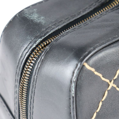 Chanel Handbag A14692 Leather Black Wild Stitch Coco Mark Mini Boston