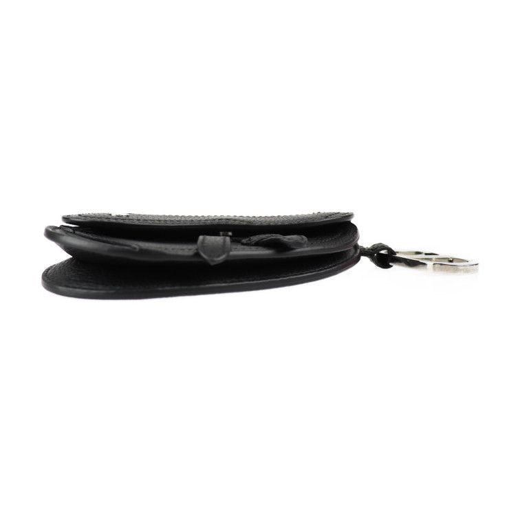 Christian DIOR Saddle Poach Saddle Pouch Coin Case - Leather Black Silver