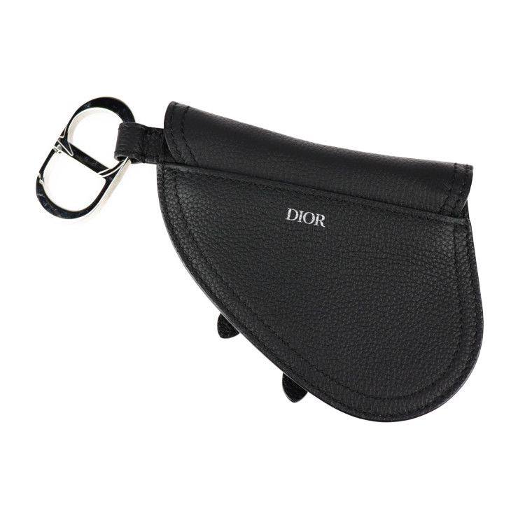Christian DIOR Saddle Poach Saddle Pouch Coin Case - Leather Black Silver