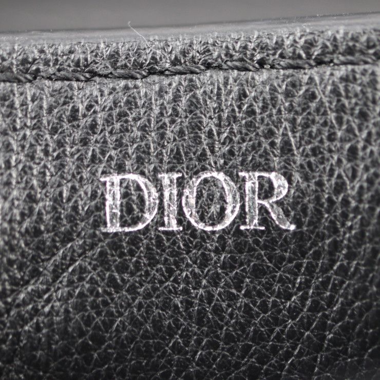 Christian DIOR Saddle Poach Saddle Pouch Coin Case - Leather Black Silver