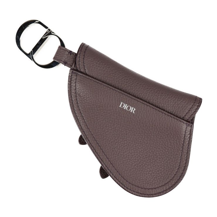 Christian DIOR Saddle Poach Saddle Pouch Coin Case - Leather Purple Silver