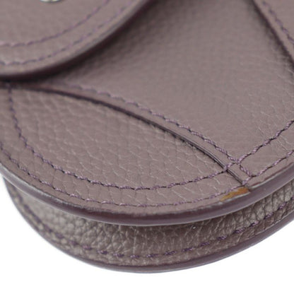 Christian DIOR Saddle Poach Saddle Pouch Coin Case - Leather Purple Silver