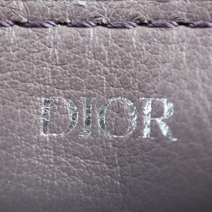 Christian DIOR Saddle Poach Saddle Pouch Coin Case - Leather Purple Silver