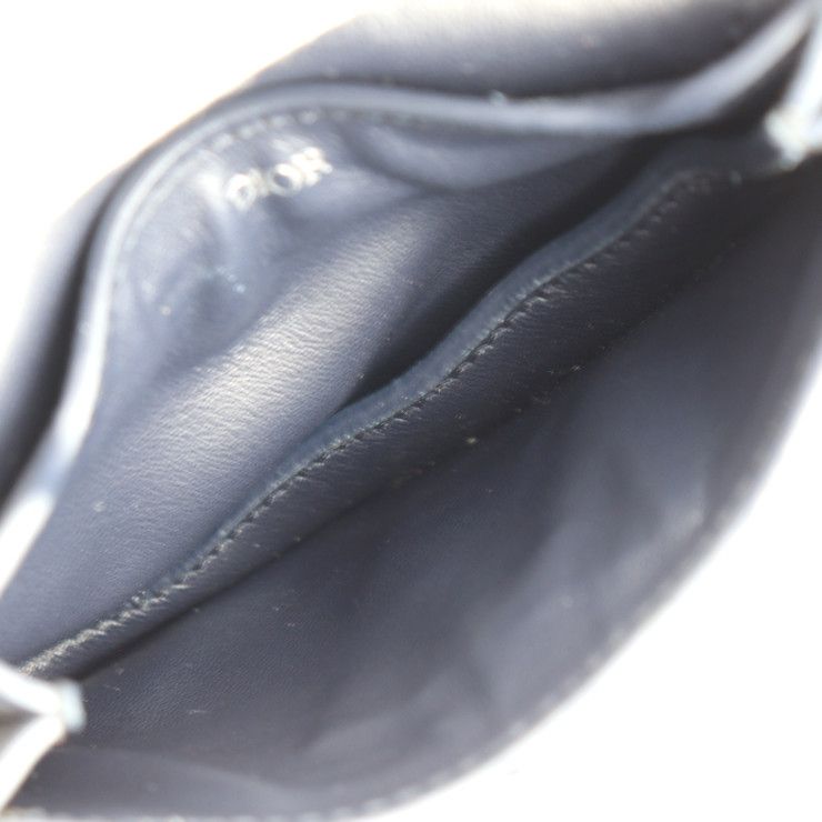 DIOR Saddle Poach Saddle Pouch Coin Case - Leather Dark Navy Silver Hardware