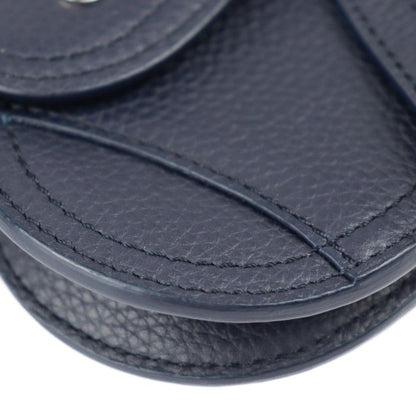 DIOR Saddle Poach Saddle Pouch Coin Case - Leather Dark Navy Silver Hardware