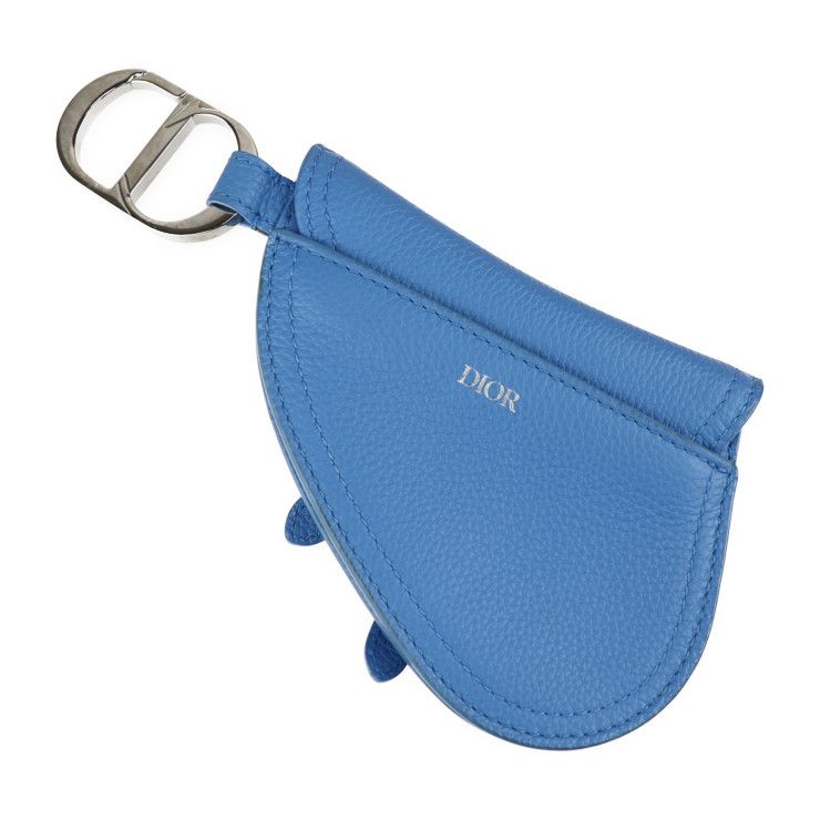 Christian DIOR Saddle Poach Saddle Pouch Coin Case - Leather Blue Silver