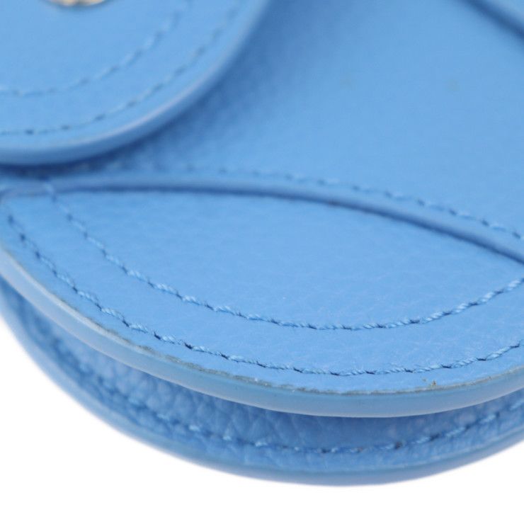 Christian DIOR Saddle Poach Saddle Pouch Coin Case - Leather Blue Silver